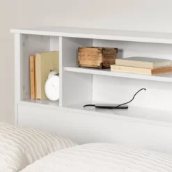 Queen Fusion Bookcase Headboard Pure White - South Shore -Nexera Furniture Store GUEST 01768cae e28d 4f63 a073 f9335c427356