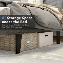 Costway Upholstered Tufted Bed Wood Platform Mattress Foundation Headboard Queen -Nexera Furniture Store GUEST 021e3fc2 da2a 43ab 89a1 1f26100dc9e4