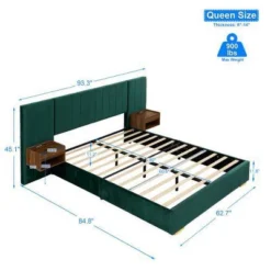 GDFStudio Kennedy Velvet Upholstered Bedroom Furniture Set With Two Floating Nightstands, Headboard 14 GDFStudio Kennedy Velvet Upholstered Bedroom Furniture Set With Two Floating Nightstands, Headboard -Nexera Furniture Store GUEST 02ad0ba4 8225 4563 b50d 88306b0de261