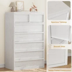 Whizmax 7 Drawer Dresser Tall For Bedroom, Modern 7 Chest Of Drawers With Large Storage, White Dresser Organizer For Living Room, Nursery, Entryway -Nexera Furniture Store GUEST 050e33aa 0c12 4d2e 9260 b314ba83ae93