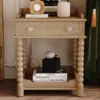 Classic Bedside Nightstand, Wooden Nightstand With Turned Legs And Metal Handle, Night Stand With Drawer And Open Shelf Storage-Baofuwish -Nexera Furniture Store GUEST 05361228 5028 4820 b0b8 487936b86ed0
