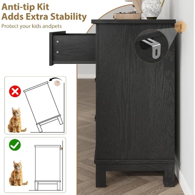 Acekool 47" 6 Drawer Dresser, Modern Textured Storage Chest, Wide Wooden Organizer For Bedroom Living Room Entryway 8 Acekool 47" 6 Drawer Dresser, Modern Textured Storage Chest, Wide Wooden Organizer For Bedroom Living Room Entryway - Image 6