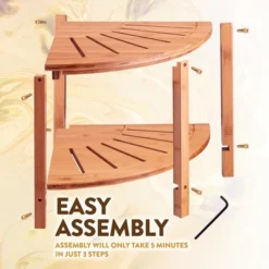 Bambusi Bamboo Corner Bench With Shelf For Bathroom, Living Room, Entryway Or Outside -Nexera Furniture Store GUEST 07697b58 56bb 4ede b397 0ddbef19c0a6