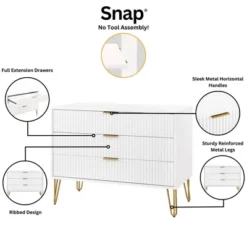 Manhattan Comfort Dumbo 2pc Modern 3 Drawer Dresser And 1 Drawer Nightstand Set -Nexera Furniture Store GUEST 077f6c0b 51d5 458a 9eac 8861e07b5b80