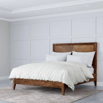 5pc King Aurora Mid Century Bedroom Set Brown - Abbyson Living 4 5pc King Aurora Mid Century Bedroom Set Brown - Abbyson Living - Image 2