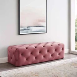 60" Amour Tufted Button Entryway Performance Velvet Bench Dusty Rose - Modway -Nexera Furniture Store GUEST 0af16981 dba2 42a2 b8c9 21724f0f4982