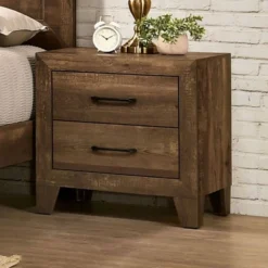 2pc Queen Quail Transitional Bedroom Set Rustic Light Walnut - HOMES: Inside + Out -Nexera Furniture Store GUEST 0c065d6a 2869 4bda 81d1 8f725440e9ae