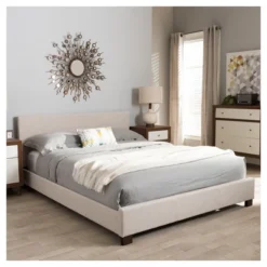 Elizabeth Modern And Contemporary Fabric Upholstered Panel - Stitched Platform Bed - Baxton Studio -Nexera Furniture Store GUEST 0cd40496 91f9 42dc 82a8 9c1ec383423d