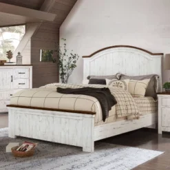 2pc Queen Willow Rustic Bedroom Set Distressed White/Walnut - HOMES: Inside + Out -Nexera Furniture Store GUEST 0d9433c0 1006 482f 8686 edea3a710e30