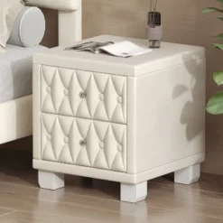 Kumasinova Velvet Modern Nightstand With Crystal Knobs,Night Stand With Drawers,Bedside Table With Button-Tufted,Nightstands For Bedroom -Nexera Furniture Store GUEST 0ea94c8c c2a4 435d 9195 64a82d724a9f