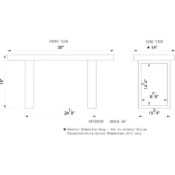 Alaterre Furniture Alpine Natural Brown Live Edge Bench With Coat Hook Set Metal And Wood -Nexera Furniture Store GUEST 0eb17460 6115 413a b772 8dd238654093