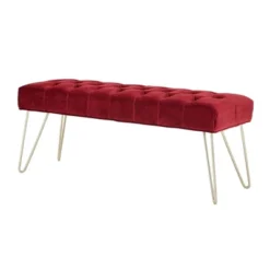 Hewett Velvet Tufted Metal Bench - Inspire Q -Nexera Furniture Store GUEST 0ed7eed5 7682 4608 83a6 10b37ba9c0c0