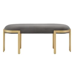 Lepape Upholstered Bench Gray Velvet - Inspire Q -Nexera Furniture Store GUEST 0f114142 a6be 4ffa 9135 30fa86165e94