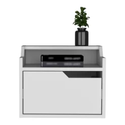 NicBex Floating Nightstand, Modern Night Stand Frame With Modern Dual-Tier Design, Wall Mounted Nightstand With Spacious Single Drawer -Nexera Furniture Store GUEST 0f71be90 7526 46ad 9782 e2914b3d7551