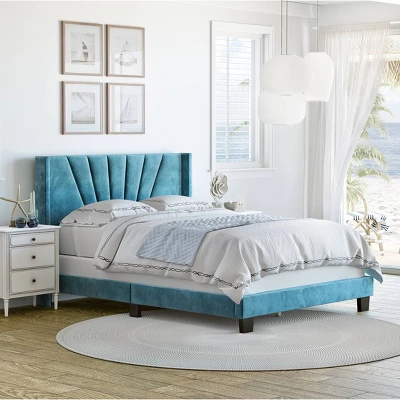Ariana Velvet Upholstered Platform Bed Frame - Eco Dream 5 Ariana Velvet Upholstered Platform Bed Frame - Eco Dream - Image 3