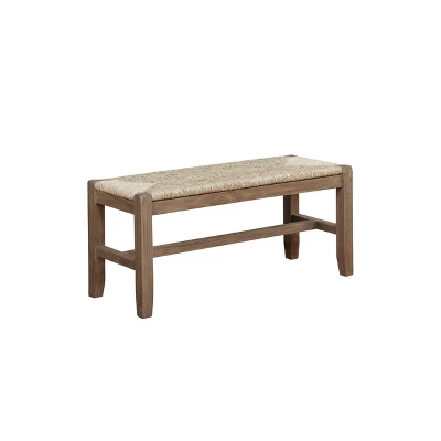 40" Davenport Wood Bench Light Amber - Alaterre Furniture 6 40" Davenport Wood Bench Light Amber - Alaterre Furniture - Image 4