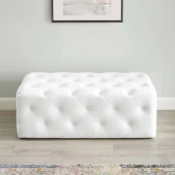 48" Amour Tufted Button Entryway Faux Leather Bench White - Modway -Nexera Furniture Store GUEST 10b61eaa e39e 44fe 8e8a d9ce9b414a54
