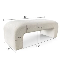 Lily 47" Upholstered Large Bouclé Waterfall Bench Look Storage Bench For Bedroom-The Pop Maison -Nexera Furniture Store GUEST 10ce24c8 9d7b 44ca b01c a0790bbd16e5
