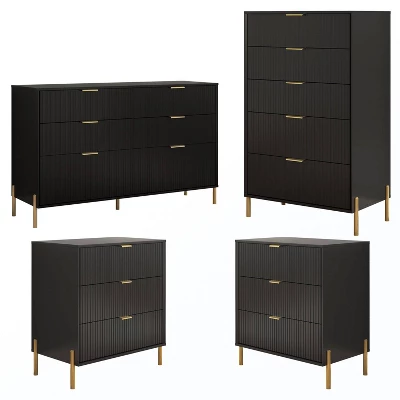 Festivo 4pc Modern Elegance Bedremm Chest And Dresser And 3 Drawer Nightstands Set 16 Festivo 4pc Modern Elegance Bedremm Chest And Dresser And 3 Drawer Nightstands Set - Image 14
