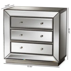 Edeline Hollywood Regency Glamour Style Mirrored 3 Drawer Chest Baxton Studio 11 Edeline Hollywood Regency Glamour Style Mirrored 3 Drawer Chest Baxton Studio -Nexera Furniture Store GUEST 134b4bb9 2f89 46b7 b8b1 310f48aab483