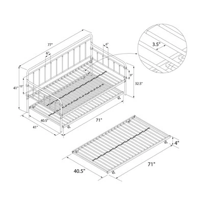 Twin Waldorf Metal Daybed/Trundle - Room & Joy 13 Twin Waldorf Metal Daybed/Trundle - Room & Joy - Image 11
