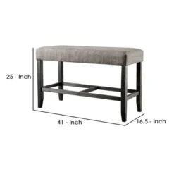 41" Counter Height Bench With Padded Seating Gray - Benzara -Nexera Furniture Store GUEST 140aa11c a3c1 45c1 9c93 ce7864d799e8