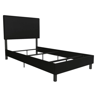 Twin Janford Upholstered Bed Black Faux Leather - Room & Joy 3 Twin Janford Upholstered Bed Black Faux Leather - Room & Joy
