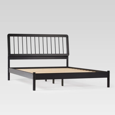 Saracina Home Queen MidCentury Modern Solid Wood Bed With Framed Spindle Headboard 4 Saracina Home Queen MidCentury Modern Solid Wood Bed With Framed Spindle Headboard - Image 2