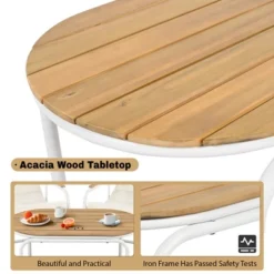 VASIP Set Of 3 Outdoor Chaise Lounge Set - Pool Lounge Chairs With Acacia Side Table For Patio, Lawn, Deck And Beach (Beige White) 16 VASIP Set Of 3 Outdoor Chaise Lounge Set - Pool Lounge Chairs With Acacia Side Table For Patio, Lawn, Deck And Beach (Beige White) -Nexera Furniture Store GUEST 16f49801 a453 4f34 bde0 2ba345fb4517