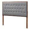 Baxton Studio Baxton Studio King Harumi Fabric And Wood Headboard Gray/Walnut Brown