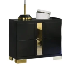 Sapphtopaz Contemporary Nightstand With 2 Drawers Unique Handle Bedside Table With Metal Legs & Acrylic Trim Night Stand For Bedroom,Living Room -Nexera Furniture Store GUEST 197d3ecb e23a 4cf3 be17 76c071cd2b0f