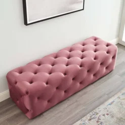 60" Amour Tufted Button Entryway Performance Velvet Bench Dusty Rose - Modway -Nexera Furniture Store GUEST 19eeb7d9 cc0e 4ff8 b861 bd4dd9567005