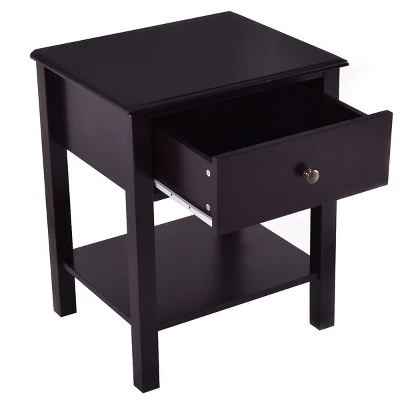 Costway 2 PCS Nightstand End Table Storage Display Furniture Drawer Shelf Beside 6 Costway 2 PCS Nightstand End Table Storage Display Furniture Drawer Shelf Beside - Image 4