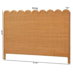 Bali & Pari Maritza Scalloped Rattan Pitrit Standalone Headboard