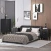 Festivo 3pc Modern Elegance 2 Drawer Nightstands And 5 Drawer Chest Set Black
