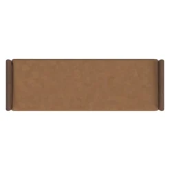 Wood Bench With Upholstered Seat Faux Leather Caramel - HomePop -Nexera Furniture Store GUEST 1d55684a f0b4 4b5d 96ae 669e184e8417