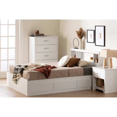 Full Fusion Bookcase Headboard Pure White - South Shore 4 Full Fusion Bookcase Headboard Pure White - South Shore - Image 2