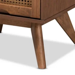 Barrett Wood And Synthetic Rattan 2 Drawer Nightstand Walnut Brown - Baxton Studio -Nexera Furniture Store GUEST 1ef59642 62c6 45df 94ba 2a5434b9fa08