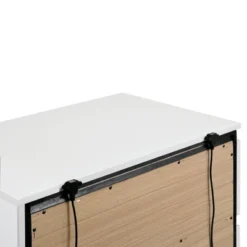 3pc Queen Pape Modern Bed With 2 Nightstands White/Metallic Gray - MiBasics: Contemporary Furniture Set -Nexera Furniture Store GUEST 2010fb81 a324 4864 bf0a 9f8f998d060d