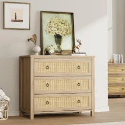 Acekool Drawer Rattan Dresser, Wide Boho Storage Chest With Deep Drawers & Ring Handles For Bedroom, Nursery, Living Room - Natural 18 Acekool Drawer Rattan Dresser, Wide Boho Storage Chest With Deep Drawers & Ring Handles For Bedroom, Nursery, Living Room - Natural -Nexera Furniture Store GUEST 203f563b f556 439d 98d0 a8218e283ee4