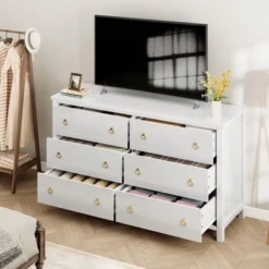 Garvee Modern Drawer Dresser, Freestanding Bedroom Chest Of Drawers, Wooden Storage Organizer For Nursery, Living Room, Closet, White -Nexera Furniture Store GUEST 20db8ff9 c605 4e57 8a88 e59fbab7bd07