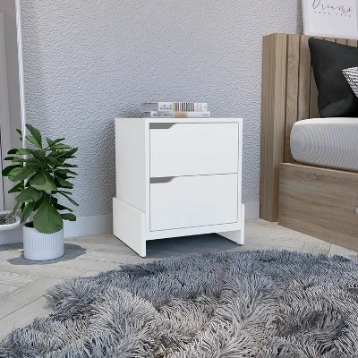 Grungis Modern Nightstands With Sturdy Base,Night Stand Bedside Table With 2 Drawers,Space-Saving Side Table For Bedroom,Living Room 9 Grungis Modern Nightstands With Sturdy Base,Night Stand Bedside Table With 2 Drawers,Space-Saving Side Table For Bedroom,Living Room - Image 7