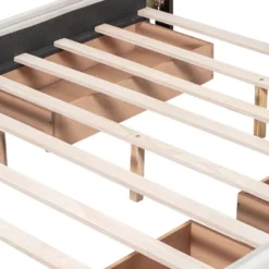 Upholstered Queen Size Platform Bed With Classic Headboard And 4 Drawers-ModernLuxe -Nexera Furniture Store GUEST 21301978 1c4d 44c7 93cb bb233e958409