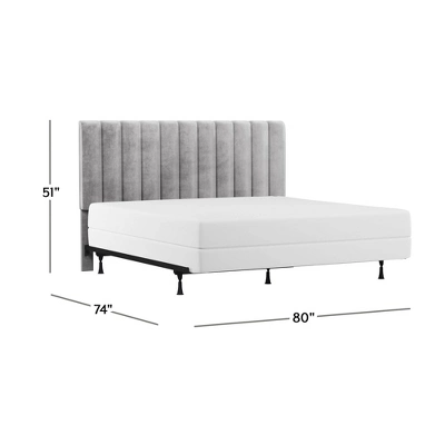King Crestone Upholstered Headboard With Frame Gray - Hillsdale Furniture 4 King Crestone Upholstered Headboard With Frame Gray - Hillsdale Furniture - Image 2