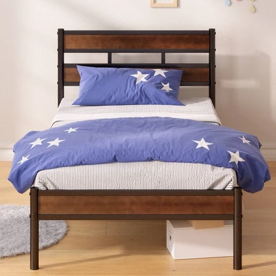 Roman Bamboo And Metal Platform Bed Frame Brown - Zinus 5 Roman Bamboo And Metal Platform Bed Frame Brown - Zinus - Image 3