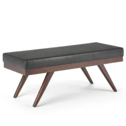 48" Nadine Mid Century Ottoman Bench Faux Air Leather - Wyndenhall -Nexera Furniture Store GUEST 21d83a26 4369 49d8 85c6 00e58791aef9