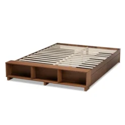 Arthur Wood Platform Bed With Built-In Shelves Ash Walnut - Baxton Studio -Nexera Furniture Store GUEST 22717679 6f04 4287 b23d 08b87b007918