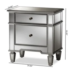 Sussie Hollywood Regency Glamour Style Mirrored 2 - Drawer Nightstand - Baxton Studio 12 Sussie Hollywood Regency Glamour Style Mirrored 2 - Drawer Nightstand - Baxton Studio -Nexera Furniture Store GUEST 22bee592 762b 48fd bcb7 d41cf30c7a94