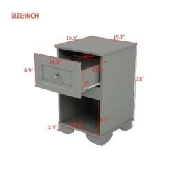 PAGED Night Stand Elegant Bedside Table Wooden Nightstand With Storage Drawer And Open Shelf For Bedroom -Nexera Furniture Store GUEST 231b130c 8234 4125 8ddf 65259ec6ec66 1