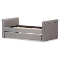 Twin Swanson Modern And Contemporary Fabric Tufted Daybed With Roll-Out Trundle Guest Bed Gray - Baxton Studio: Polyester Upholstery, Nailhead Detail -Nexera Furniture Store GUEST 2355dd20 afcf 4a55 a69a c18ce96e8a45